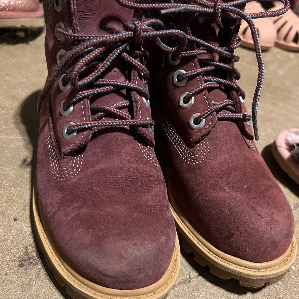 Kids Timberline boots Maroon